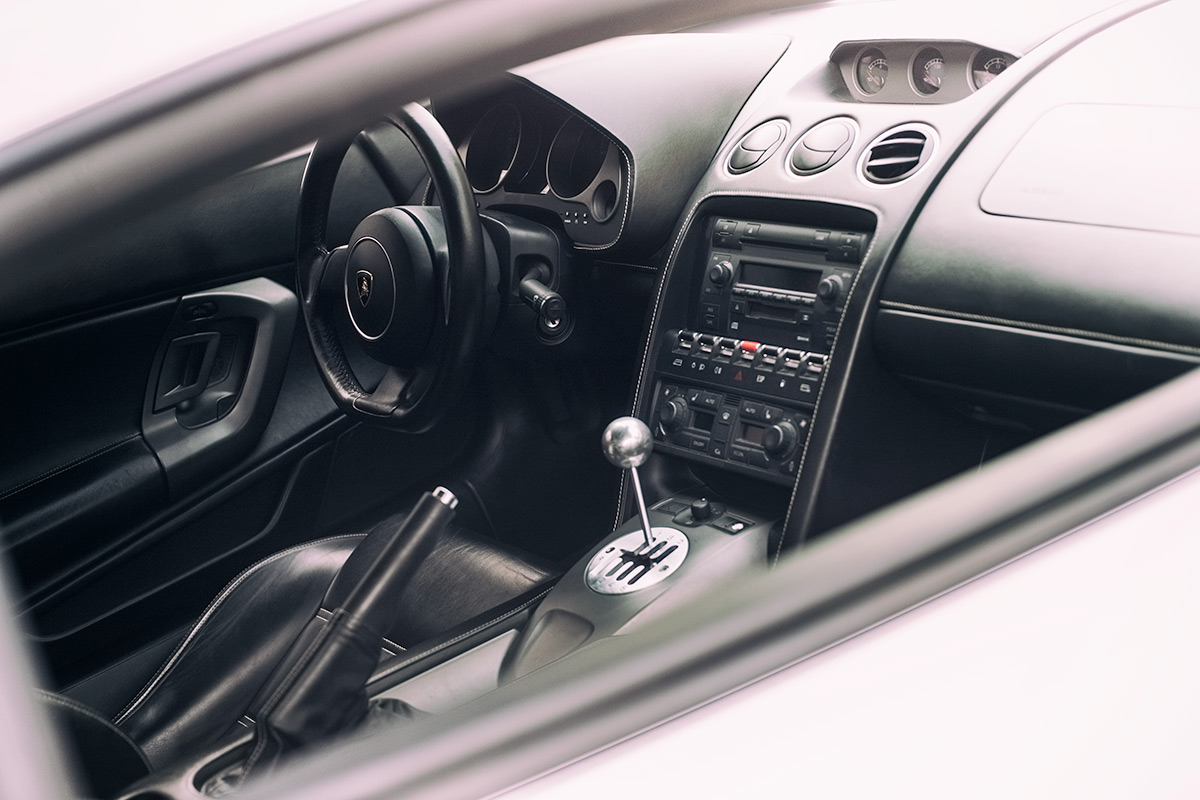 Six speed manual Lamborghini Gallardo Coupe in white
