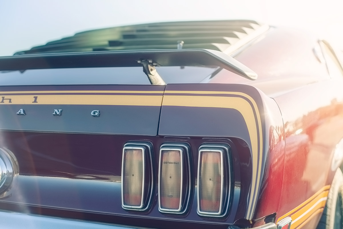 Royal Maroon classic Ford Mustang Mach 1