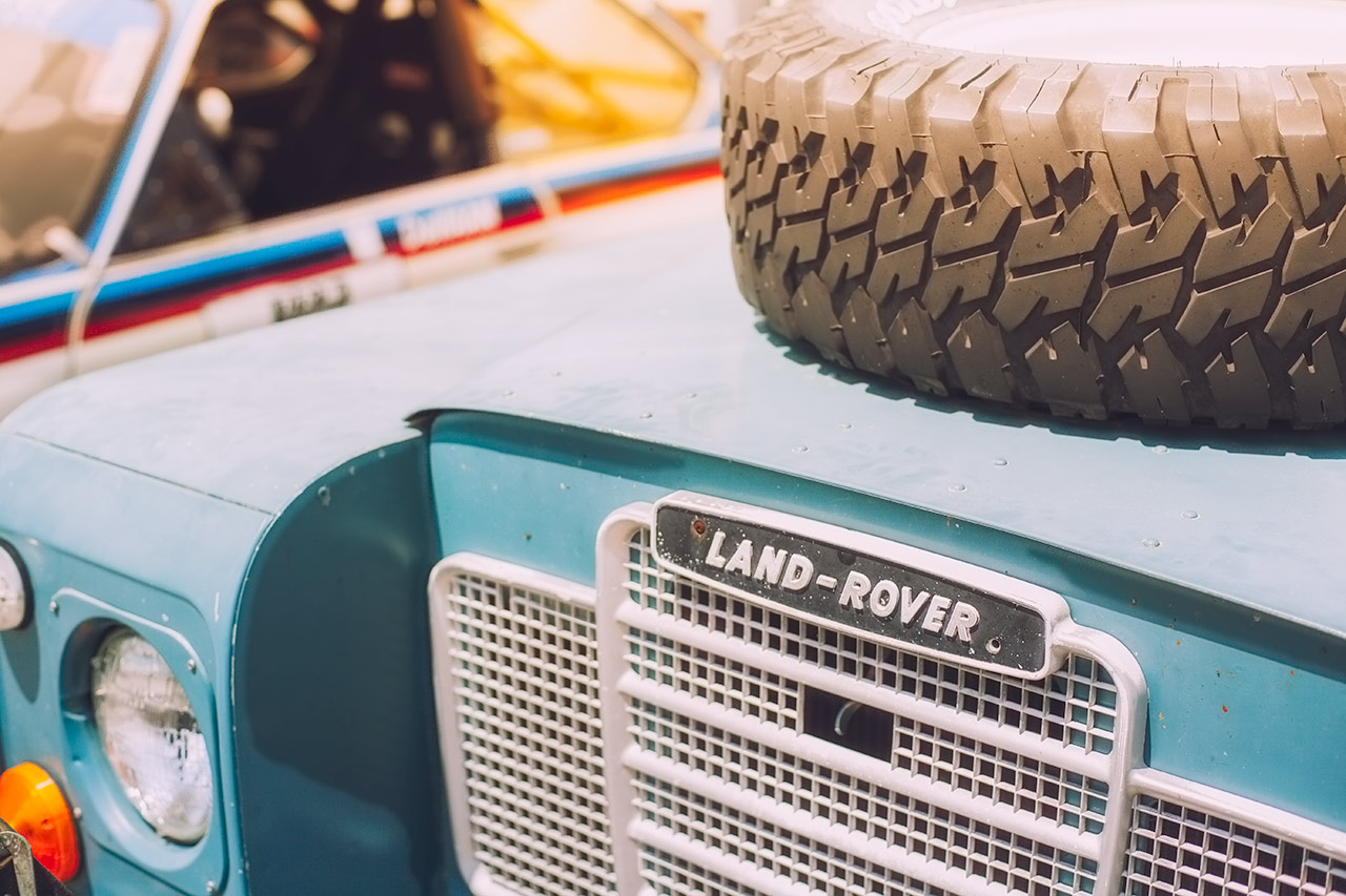 Land Rover Series III Station Wagon with BMW CSL lurking in the background