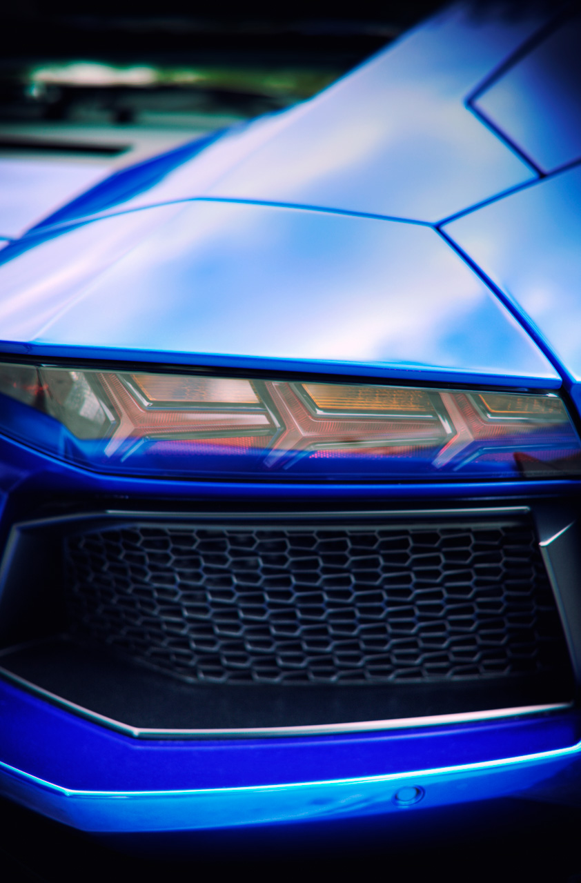 Blue Lamborghini Aventador taillight car photo from burbbble