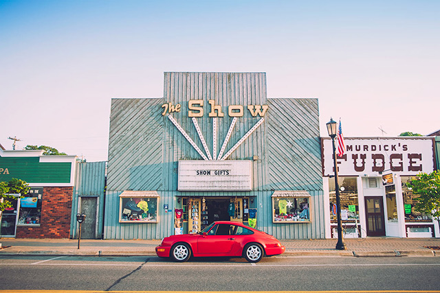 Red 1989 Porsche 911 964 road trip